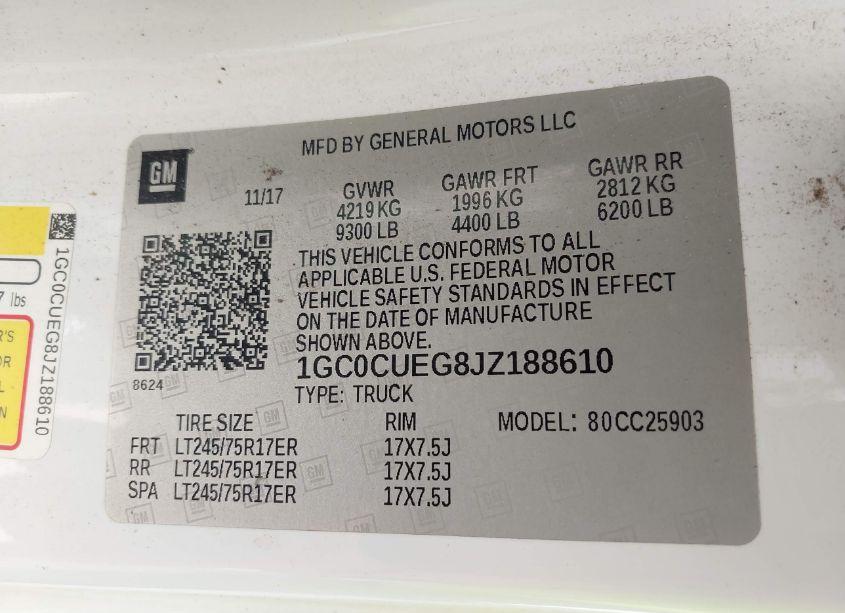 Photo 9 of 2018 Chevrolet Silverado 2500HD WT (VIN 1GC0CUEG8JZ188610)