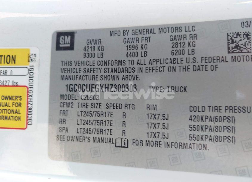 Photo 9 of 2017 Chevrolet Silverado 2500HD WT (VIN 1GC0CUEGXHZ300303)