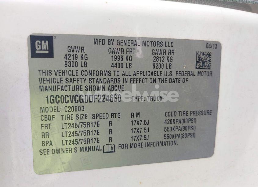 Photo 9 of 2013 Chevrolet Silverado 2500HD WORK TRUCK (VIN 1GC0CVCG0DF224630)