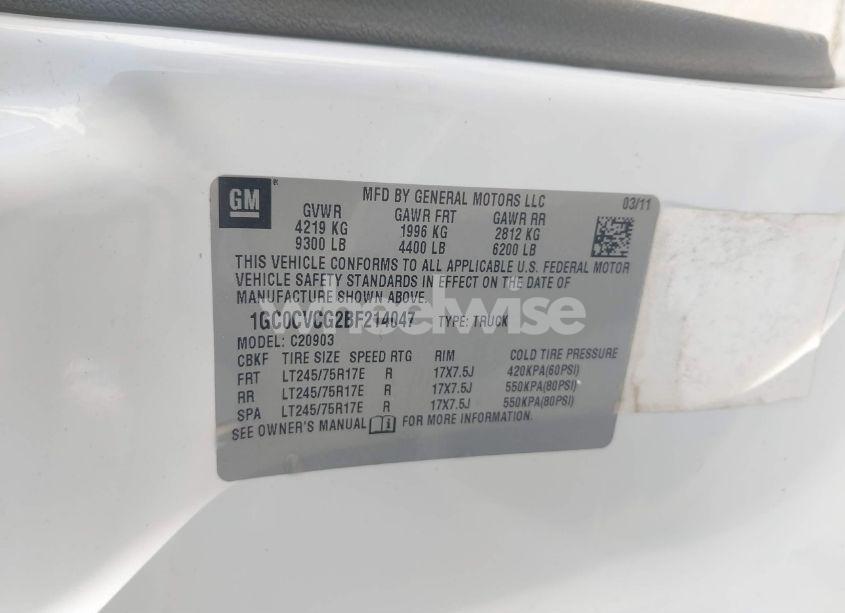 Photo 9 of 2011 Chevrolet Silverado 2500HD WORK TRUCK (VIN 1GC0CVCG2BF214047)