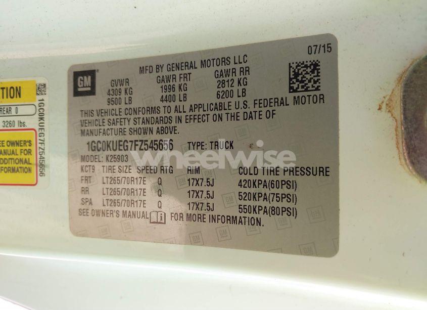 Photo 9 of 2015 Chevrolet Silverado 2500HD WT (VIN 1GC0KUEG7FZ545656)