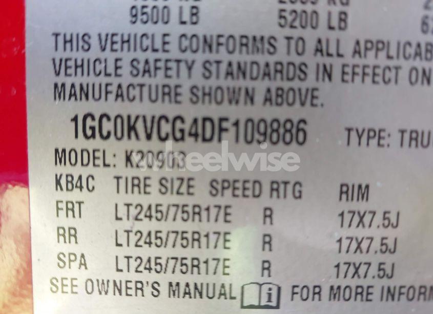 Photo 9 of 2013 Chevrolet Silverado 2500HD WORK TRUCK (VIN 1GC0KVCG4DF109886)