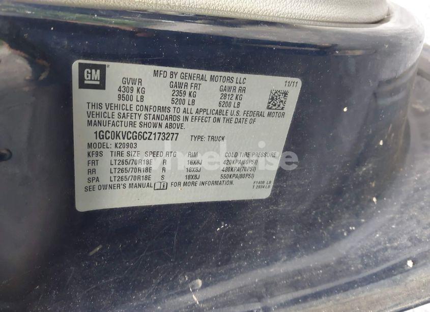 Photo 9 of 2012 Chevrolet Silverado 2500HD WORK TRUCK (VIN 1GC0KVCG6CZ173277)