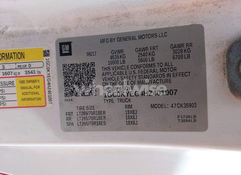 Photo 9 of 2017 Chevrolet Silverado 3500HD WT (VIN 1GC0KYEG4HZ401007)