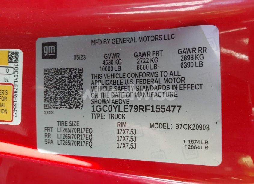 Photo 9 of 2024 Chevrolet Silverado 2500HD 4WD LONG BED WORK TRUCK (VIN 1GC0YLE79RF155477)