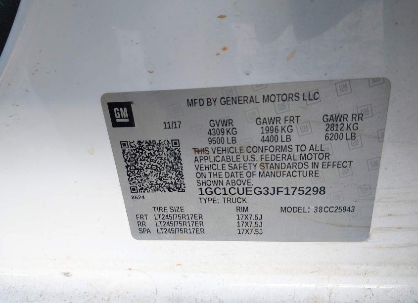 Photo 9 of 2018 Chevrolet Silverado 2500HD (VIN 1GC1CUEG3JF175298)