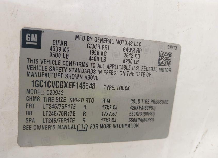 Photo 9 of 2014 Chevrolet Silverado 2500HD WORK TRUCK (VIN 1GC1CVCGXEF148548)