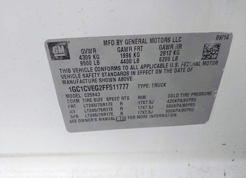 Photo 9 of 2015 Chevrolet Silverado 2500HD LT (VIN 1GC1CVEG2FF511777)