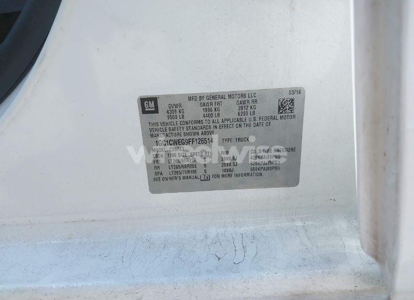 Photo 9 of 2015 Chevrolet Silverado 2500HD LTZ (VIN 1GC1CWEG9FF126514)