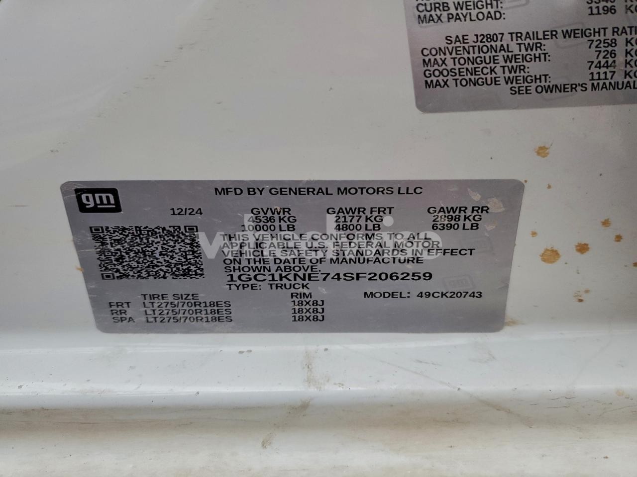 Photo 12 of 2025 CHEVROLET SILVERADO K2500 HEAVY DUTY LT (VIN 1GC1KNE74SF206259)