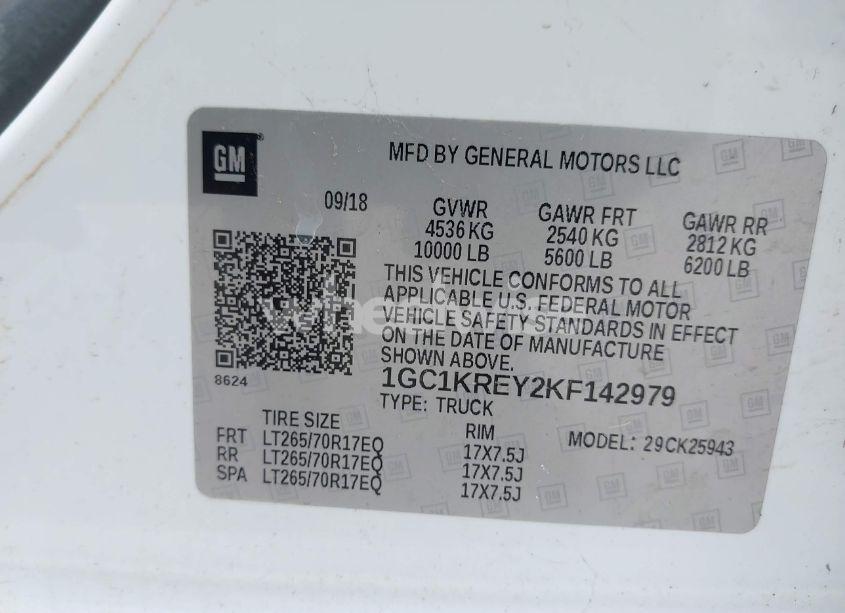 Photo 9 of 2019 Chevrolet Silverado 2500HD WT (VIN 1GC1KREY2KF142979)