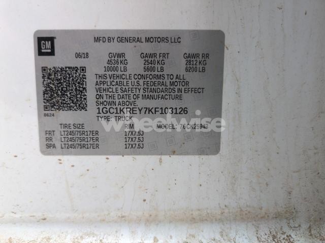 Photo 3 of 2019 CHEVROLET SILVERADO K2500 HEAVY DUTY (VIN 1GC1KREY7KF103126)