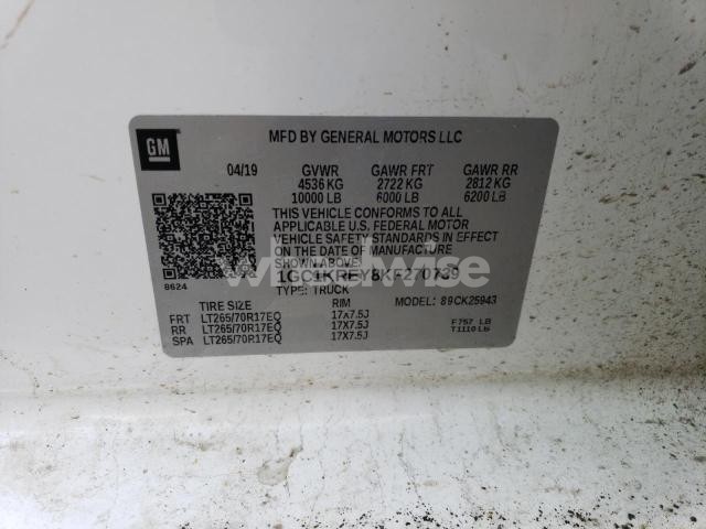 Photo 11 of 2019 CHEVROLET SILVERADO K2500 HEAVY DUTY (VIN 1GC1KREY8KF270739)