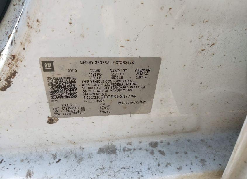 Photo 9 of 2019 Chevrolet Silverado 2500HD LT (VIN 1GC1KSEG9KF247744)