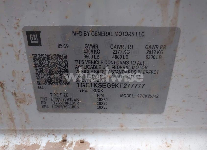 Photo 9 of 2019 Chevrolet Silverado 2500HD LT (VIN 1GC1KSEG9KF277777)