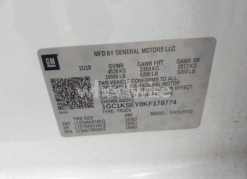 Photo 9 of 2019 Chevrolet Silverado 2500HD LT (VIN 1GC1KSEY0KF178774)