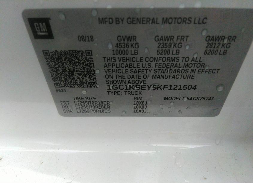 Photo 9 of 2019 Chevrolet Silverado 2500HD LT (VIN 1GC1KSEY5KF121504)