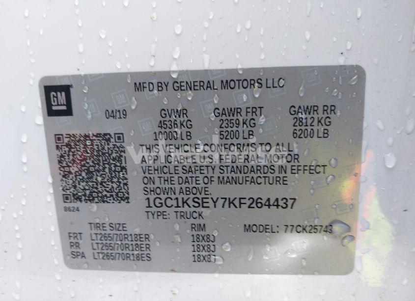 Photo 9 of 2019 Chevrolet Silverado 2500HD LT (VIN 1GC1KSEY7KF264437)