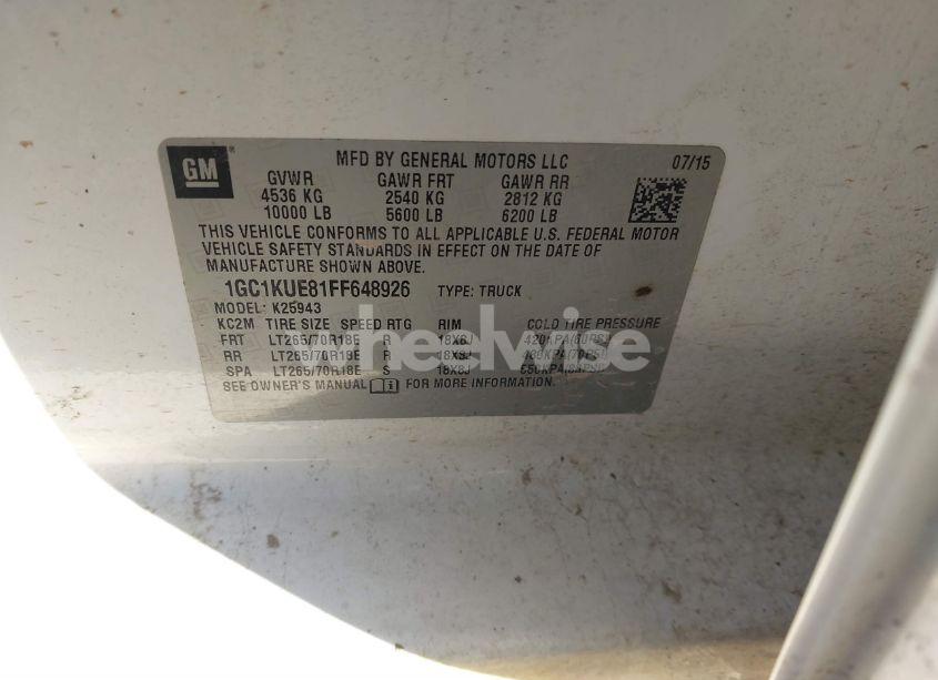 Photo 9 of 2015 Chevrolet Silverado 2500HD WT (VIN 1GC1KUE81FF648926)