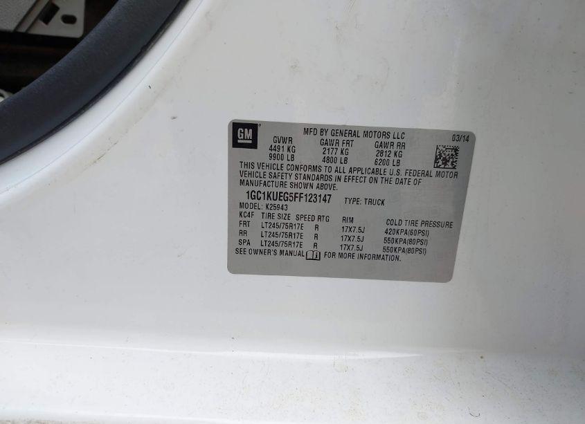 Photo 9 of 2015 Chevrolet Silverado 2500HD WT (VIN 1GC1KUEG5FF123147)