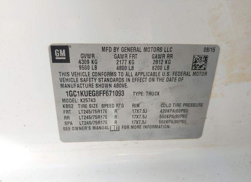 Photo 9 of 2015 Chevrolet Silverado 2500HD WT (VIN 1GC1KUEG8FF671093)