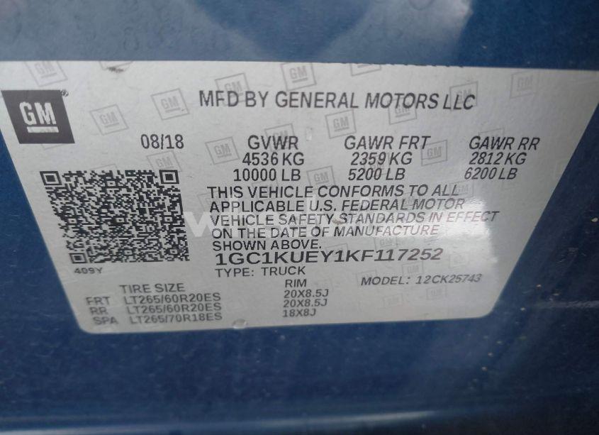 Photo 9 of 2019 Chevrolet Silverado 2500HD HIGH COUNTRY (VIN 1GC1KUEY1KF117252)