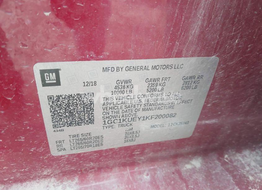 Photo 9 of 2019 Chevrolet Silverado 2500HD HIGH COUNTRY (VIN 1GC1KUEY1KF200082)