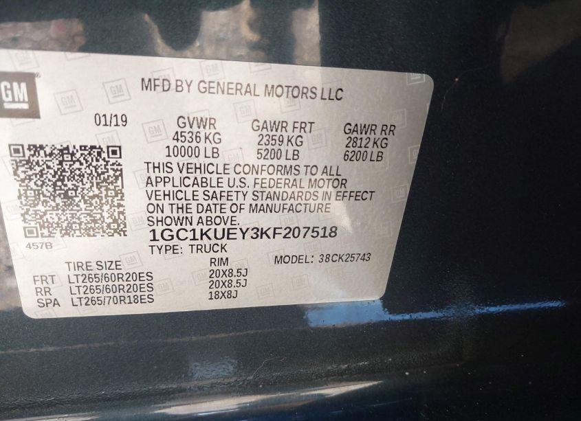 Photo 9 of 2019 Chevrolet Silverado 2500HD HIGH COUNTRY (VIN 1GC1KUEY3KF207518)