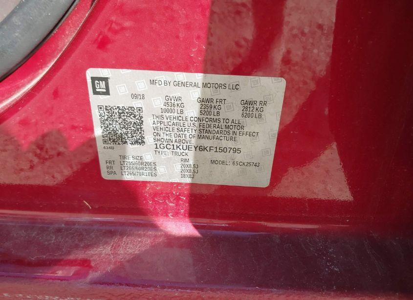 Photo 9 of 2019 Chevrolet Silverado 2500HD HIGH COUNTRY (VIN 1GC1KUEY6KF150795)