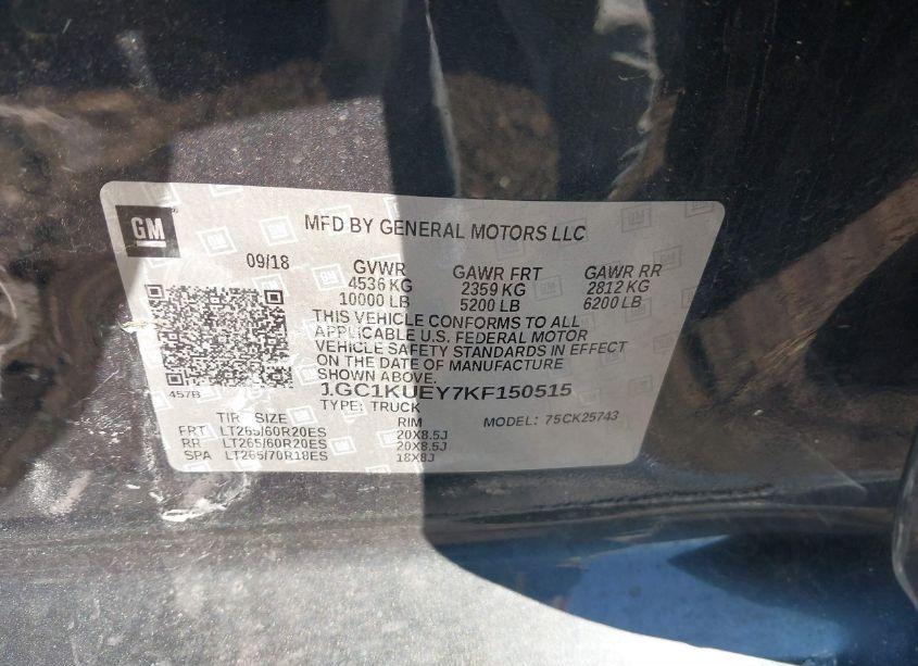 Photo 9 of 2019 Chevrolet Silverado 2500HD HIGH COUNTRY (VIN 1GC1KUEY7KF150515)