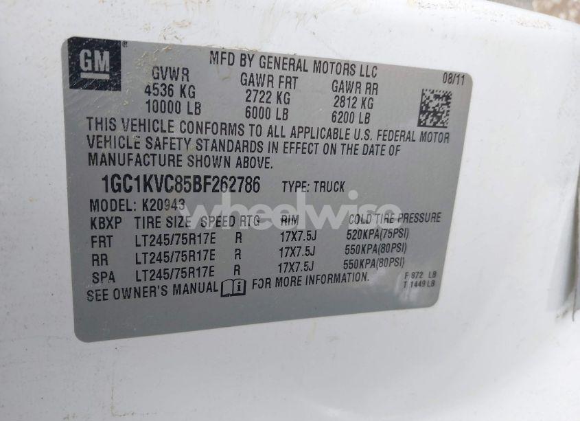 Photo 9 of 2011 Chevrolet Silverado 2500HD WORK TRUCK (VIN 1GC1KVC85BF262786)