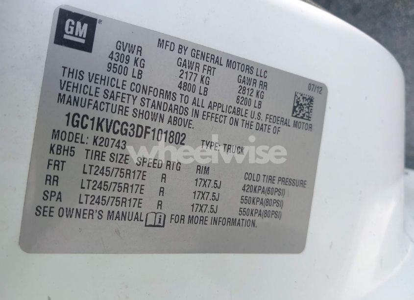 Photo 9 of 2013 Chevrolet Silverado 2500HD WORK TRUCK (VIN 1GC1KVCG3DF101802)