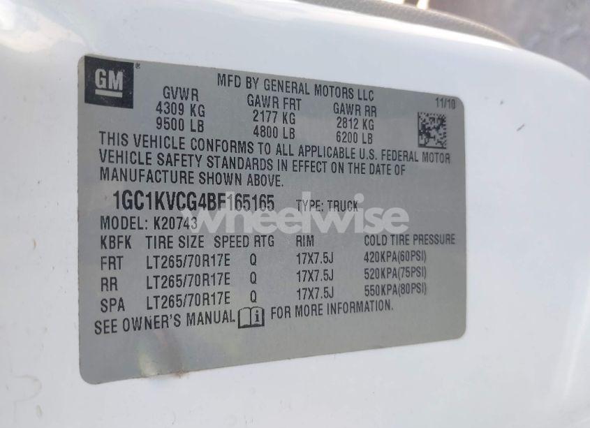 Photo 9 of 2011 Chevrolet Silverado 2500HD WORK TRUCK (VIN 1GC1KVCG4BF165165)