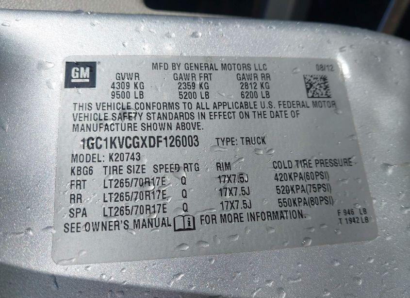 Photo 9 of 2013 Chevrolet Silverado 2500HD WORK TRUCK (VIN 1GC1KVCGXDF126003)