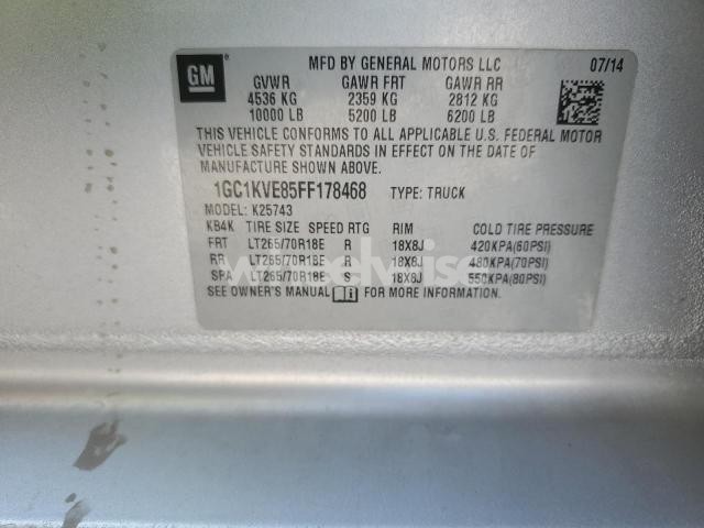 Photo 2 of 2015 CHEVROLET SILVERADO K2500 HEAVY DUTY LT (VIN 1GC1KVE85FF178468)