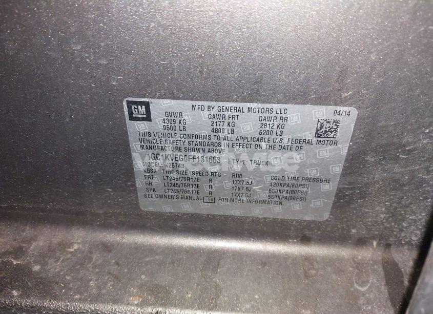 Photo 9 of 2015 Chevrolet Silverado 2500HD LT (VIN 1GC1KVEG0FF131663)