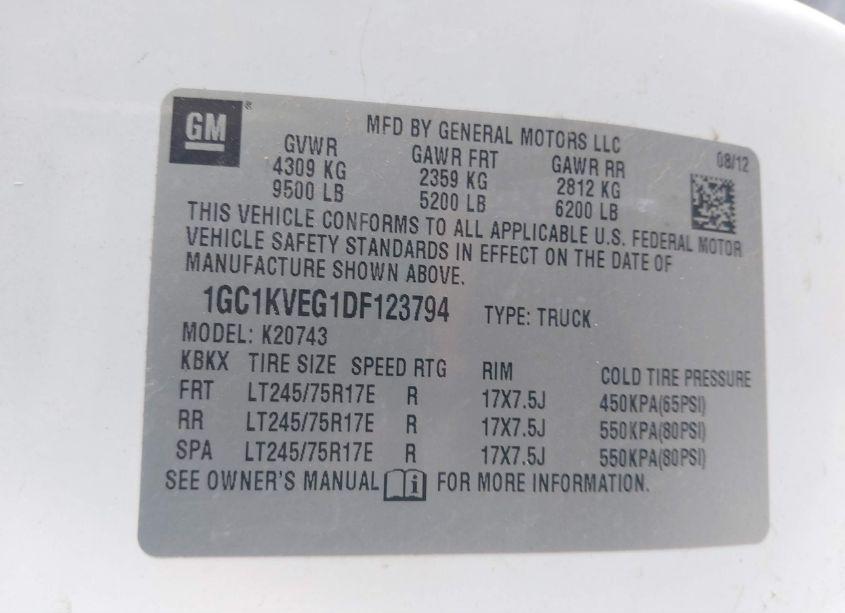 Photo 9 of 2013 Chevrolet Silverado 2500HD WORK TRUCK (VIN 1GC1KVEG1DF123794)
