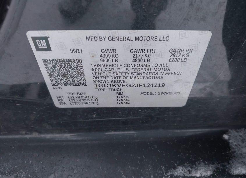 Photo 9 of 2018 Chevrolet Silverado 2500HD LT (VIN 1GC1KVEG2JF134119)