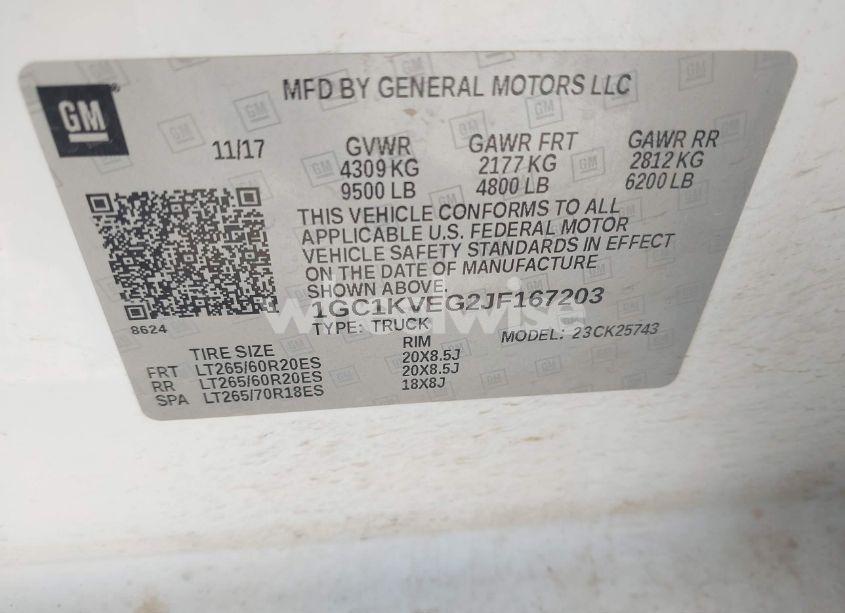 Photo 9 of 2018 Chevrolet Silverado 2500HD LT (VIN 1GC1KVEG2JF167203)