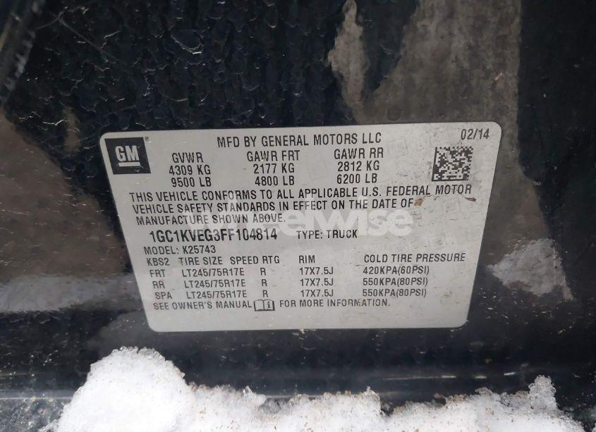 Photo 9 of 2015 Chevrolet Silverado 2500HD LT (VIN 1GC1KVEG3FF104814)