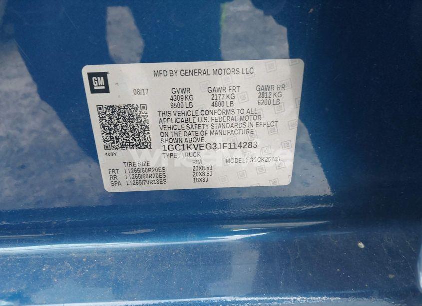 Photo 9 of 2018 Chevrolet Silverado 2500HD LT (VIN 1GC1KVEG3JF114283)