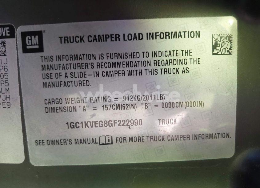 Photo 9 of 2016 Chevrolet Silverado 2500HD LT (VIN 1GC1KVEG8GF222990)