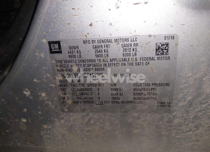 Photo 9 of 2016 Chevrolet Silverado 2500HD LT (VIN 1GC1KVEG9GF151606)