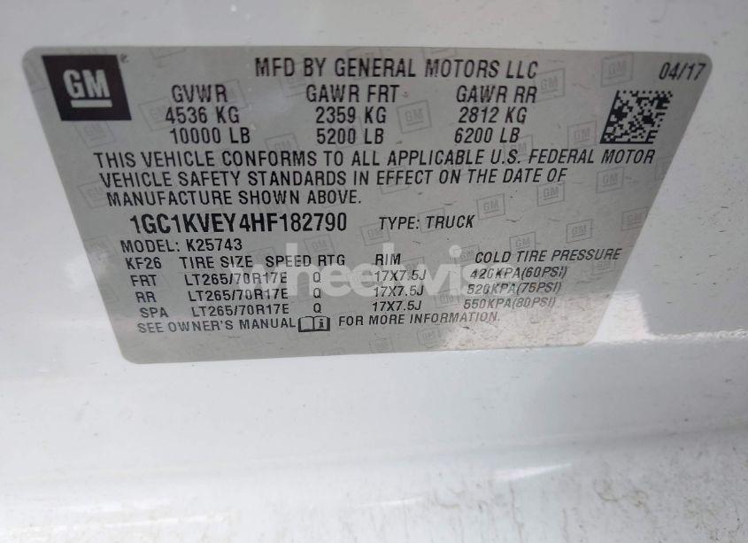 Photo 9 of 2017 Chevrolet Silverado 2500HD LT (VIN 1GC1KVEY4HF182790)