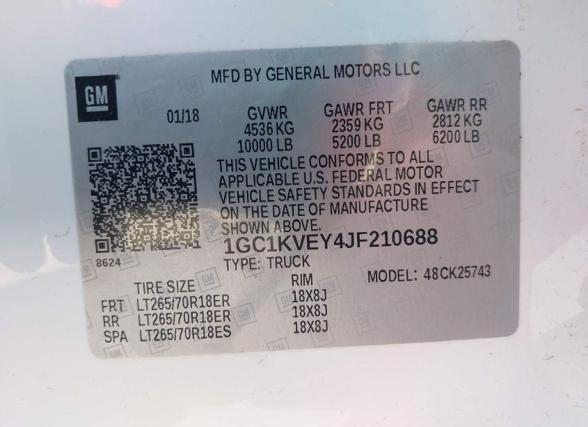 Photo 9 of 2018 Chevrolet Silverado 2500HD LT (VIN 1GC1KVEY4JF210688)