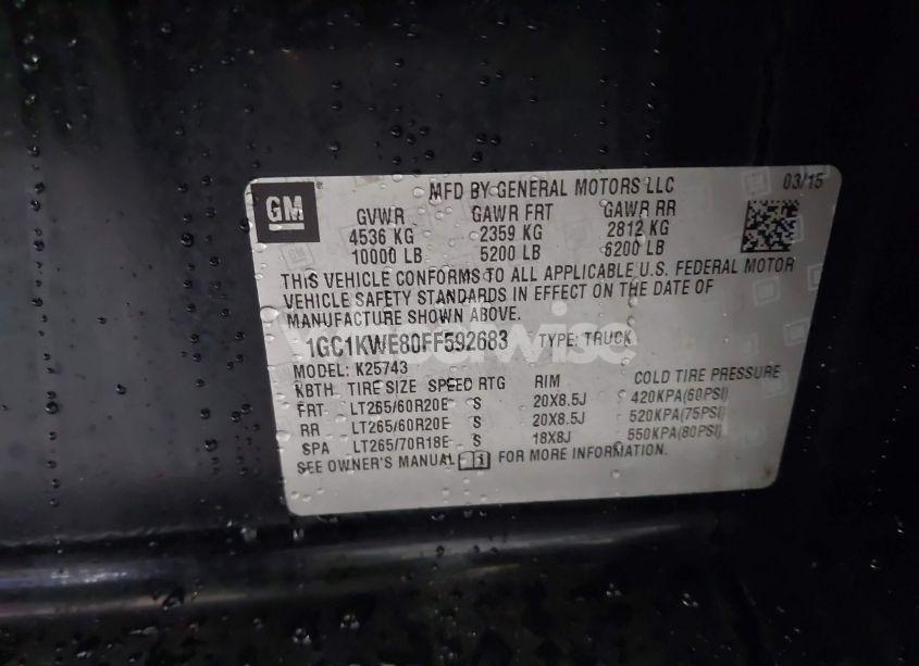 Photo 9 of 2015 Chevrolet Silverado 2500HD LTZ (VIN 1GC1KWE80FF592683)