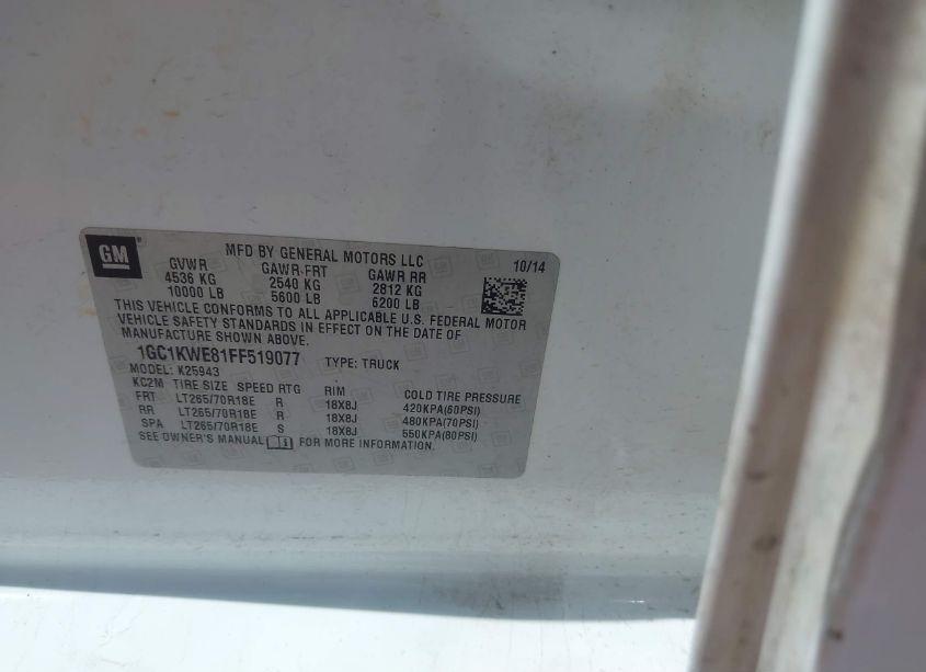 Photo 9 of 2015 Chevrolet Silverado 2500HD LTZ (VIN 1GC1KWE81FF519077)