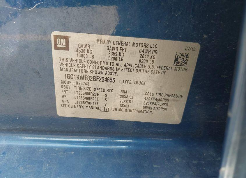 Photo 9 of 2016 Chevrolet Silverado 2500HD LTZ (VIN 1GC1KWE82GF254655)