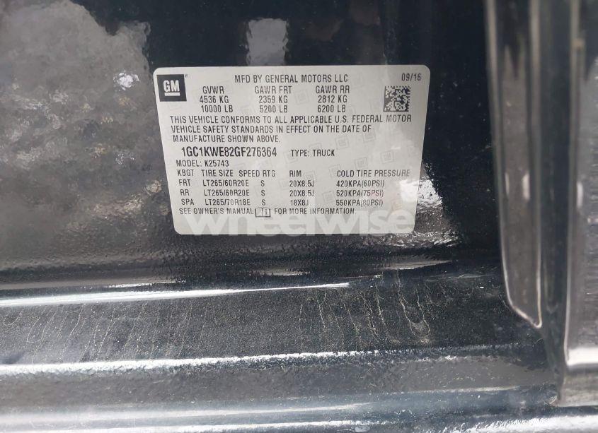 Photo 9 of 2016 Chevrolet Silverado 2500HD LTZ (VIN 1GC1KWE82GF276364)