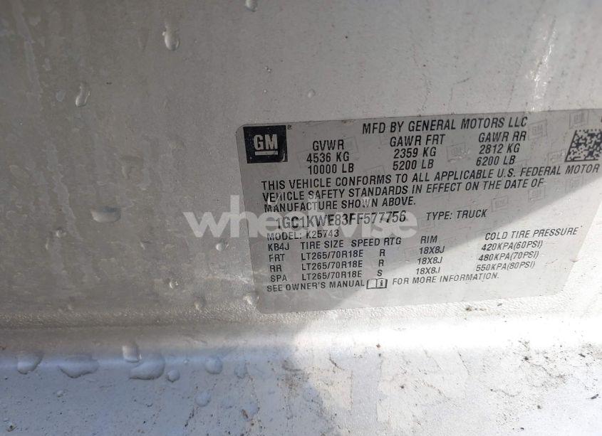 Photo 9 of 2015 Chevrolet Silverado 2500HD LTZ (VIN 1GC1KWE83FF577756)